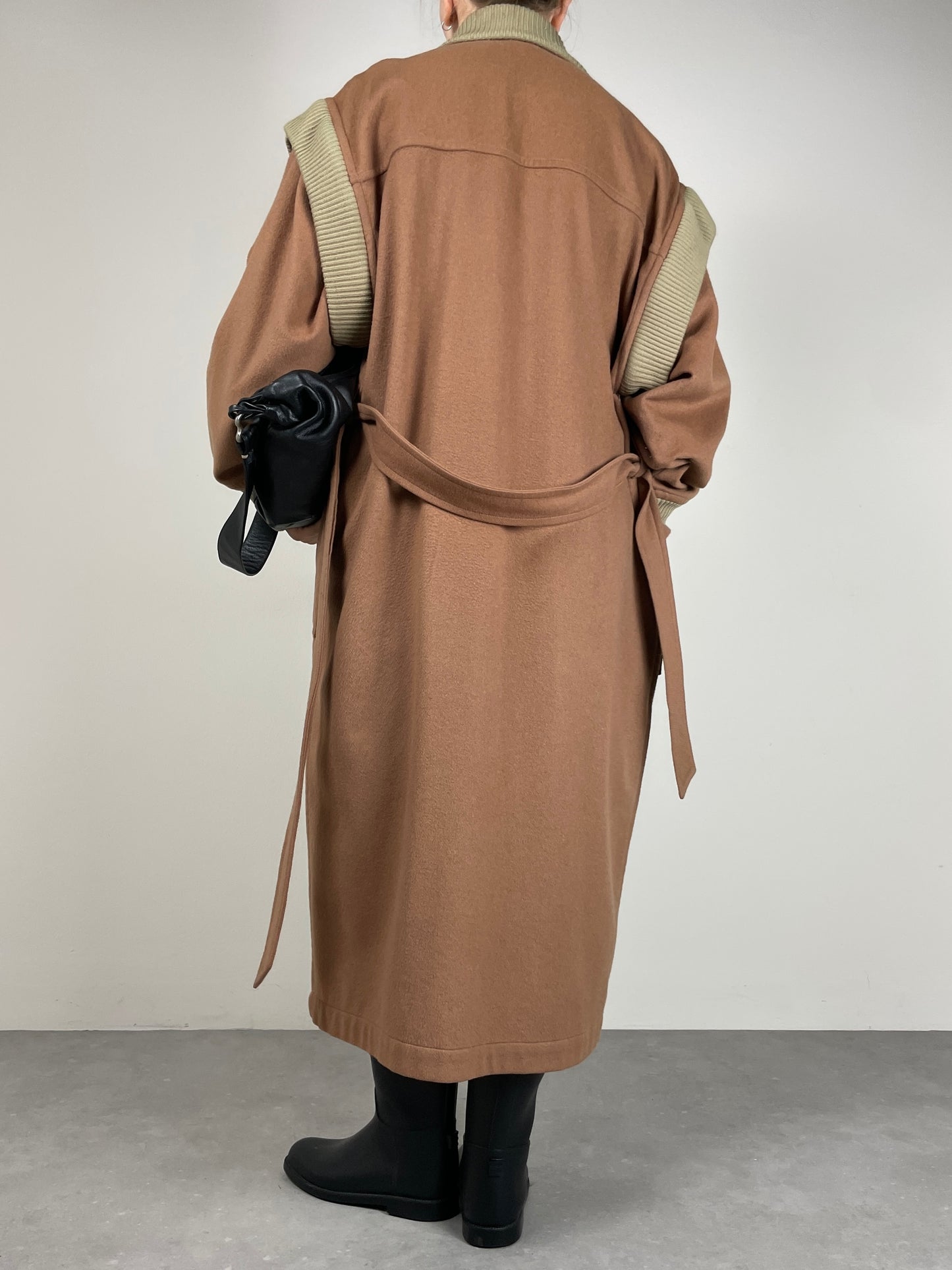 Cappotto vintage Cerruti in pura lana con maniche rimovibili