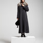 Cappotto in lana e cashmere con collo di volpe