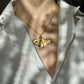 Ginkgo Baloba leaf gold necklace