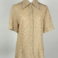 Camicia beige in tessuto crinkle