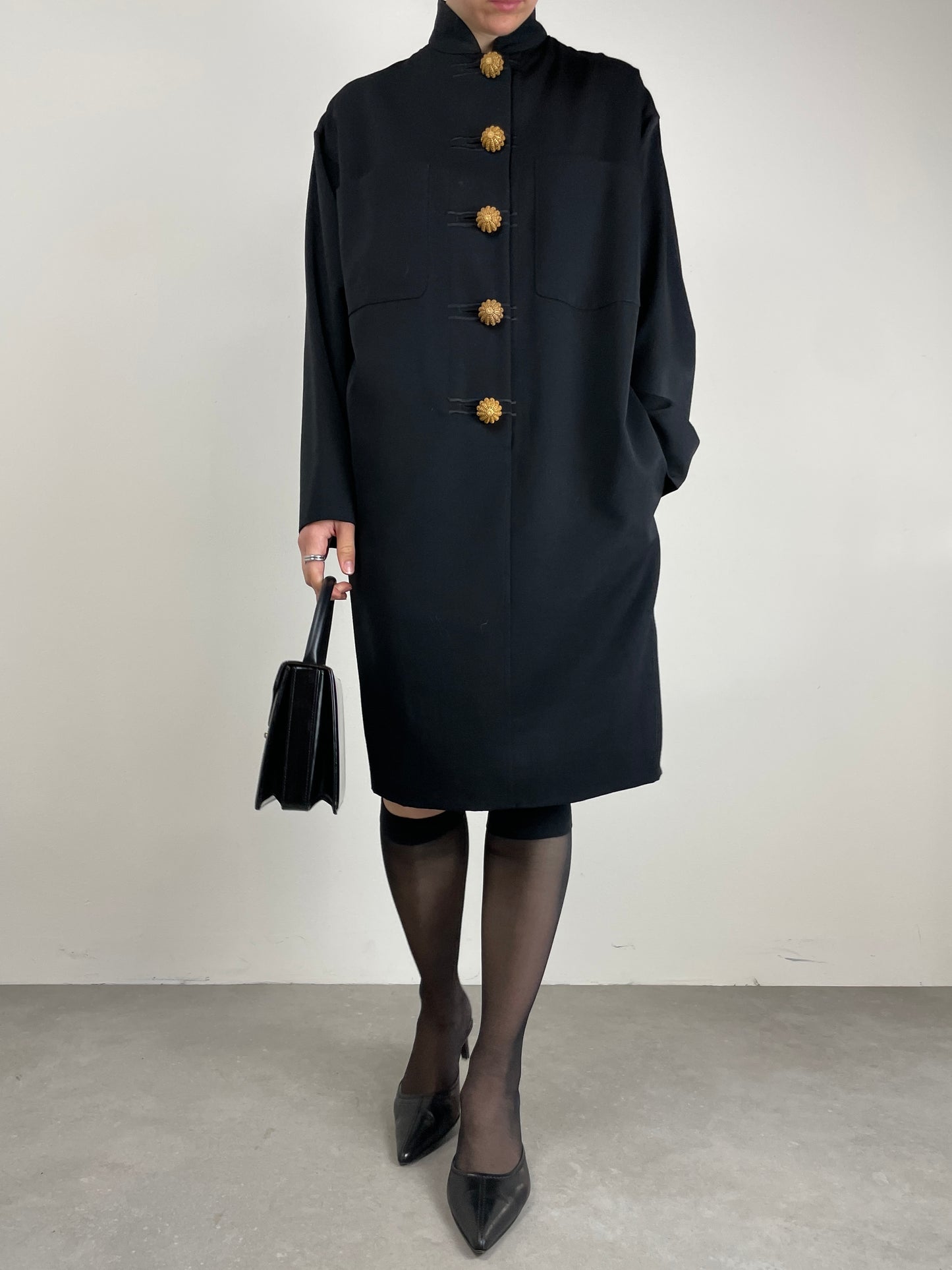 Abito vintage stile orientale, made in Italy, in pura lana vergine