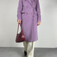 Cappotto in beaver di lana, cashmere e angora color glicine