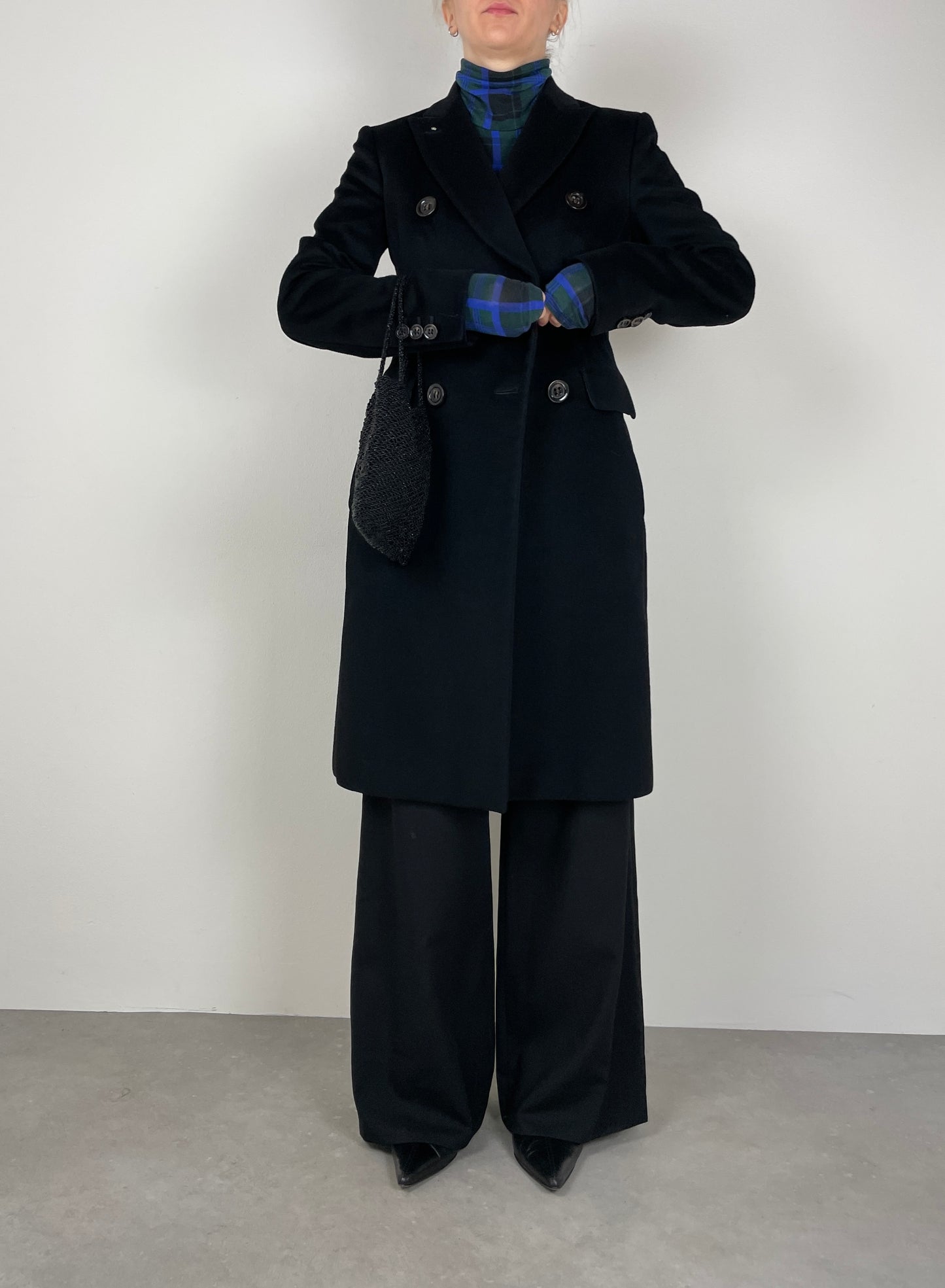 SPORTMAX Black wool coat