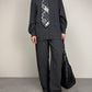 Completo in crêpe di lana con camicia e pantalone