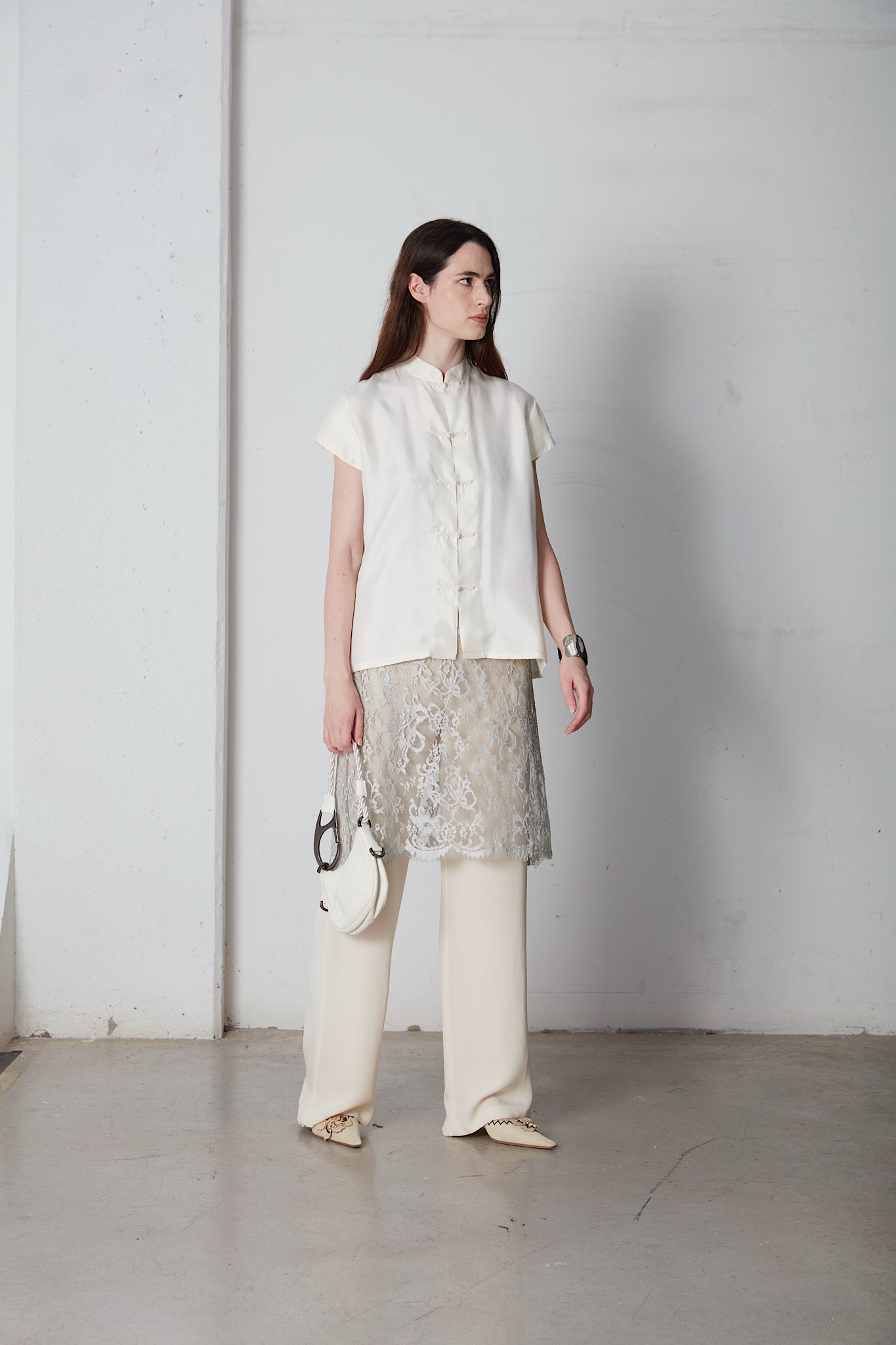 Pantalone vintage in pura seta