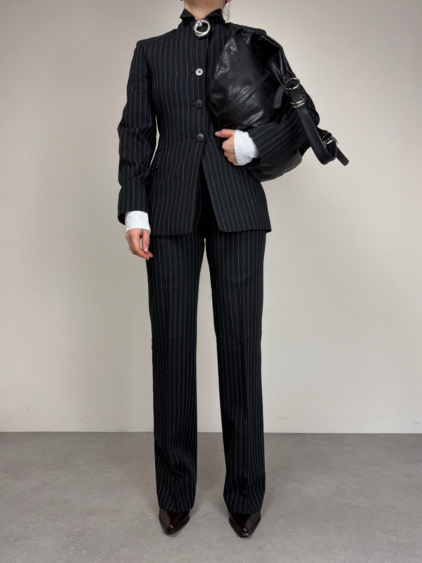 Philosophy di Alberta Ferretti completo in lana gessata