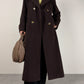Cappotto lungo in lana color cioccolato