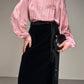 Blusa vintage in pura seta rosa