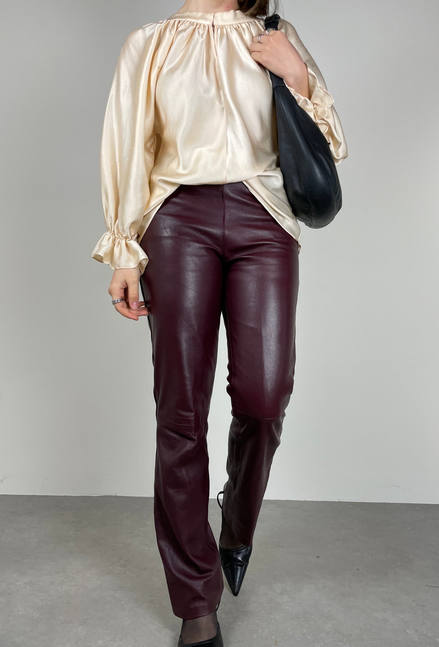 Borgogna leather pants