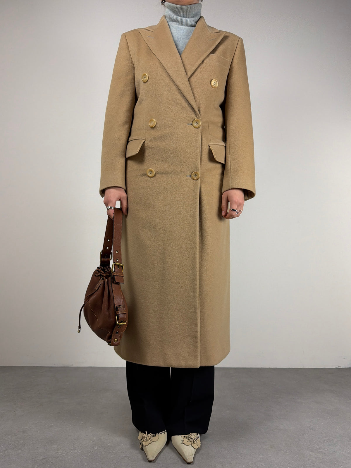 Cappotto in 100% cashmere a doppiopetto made in Italy