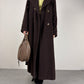 Cappotto lungo in lana color cioccolato