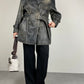 Giacca in vera pelle effetto distressed