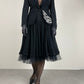Blazer nero con ricamo intagliato