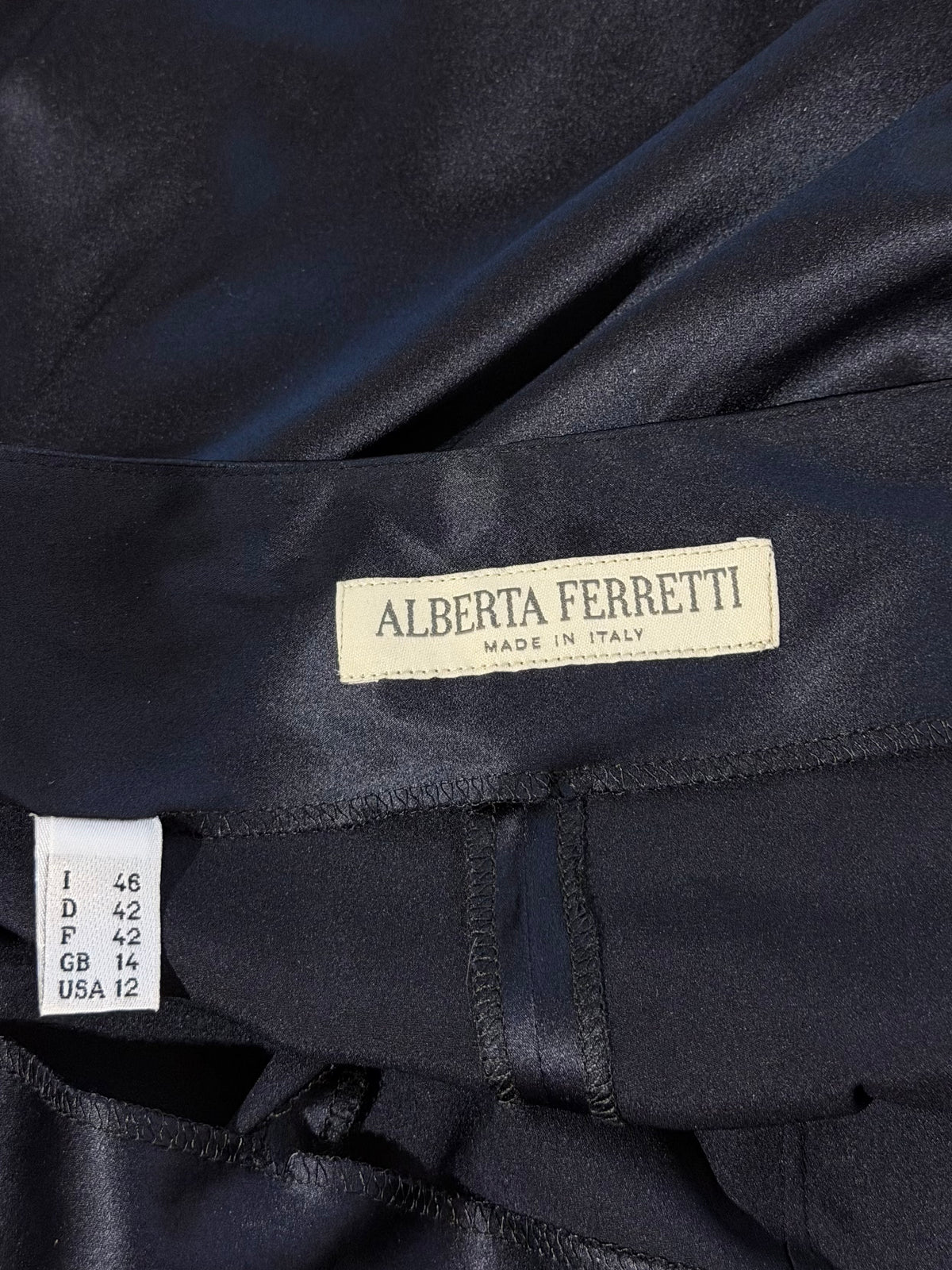 Pantaloni Alberta Ferretti in seta blu