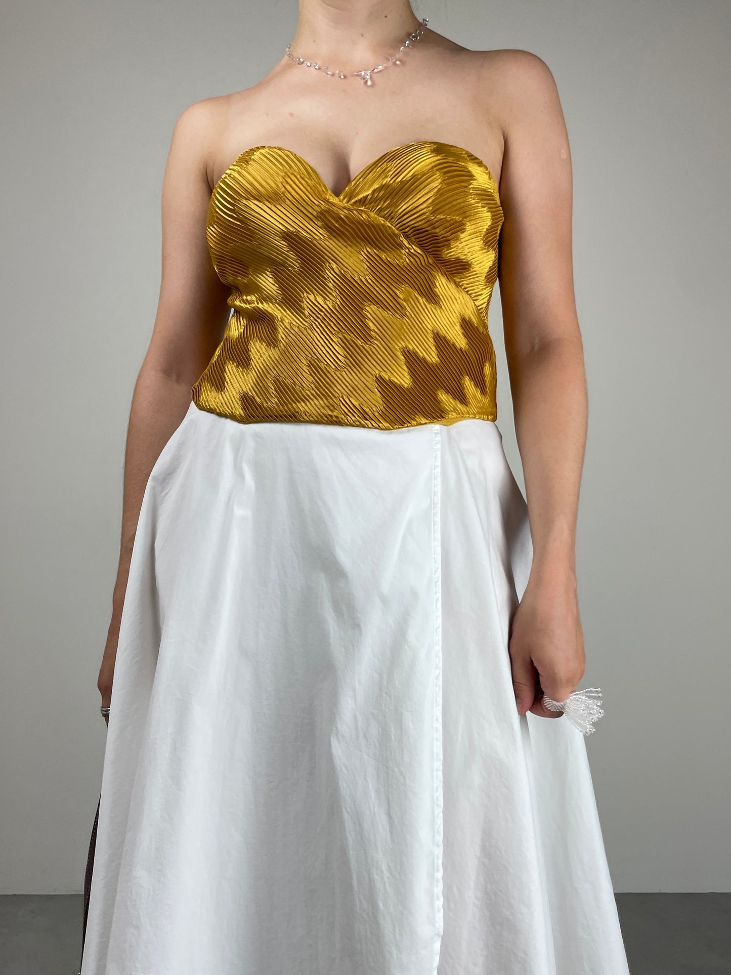 Bustier La Perla in raso micro plissè
