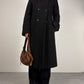 Cappotto gessato in lana e angora made in Italy