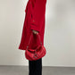 Cappotto rosso in lana, angora e cashmere