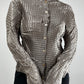 Camicia plissè geometrico cangiante