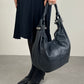 Hobo bag in vera pelle blu