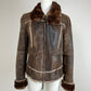 Marella montone in vero shearling marrone