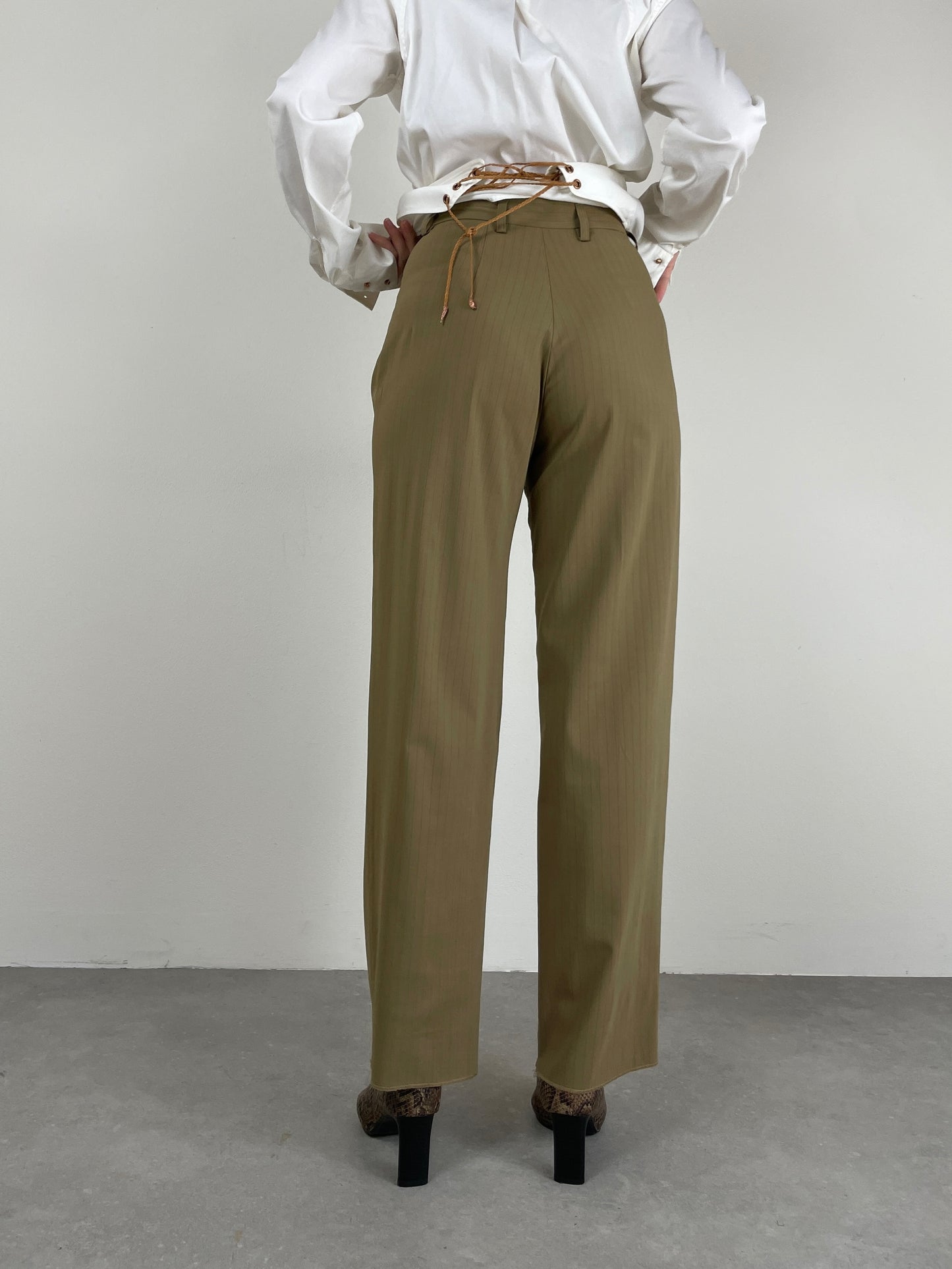 Completo vintage Made in Italy in misto lana gessato