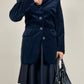 Blazer in velluto di cotone blu notte