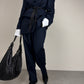 Completo vintage in 100% lana blu