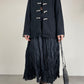 Giacca nera stile orientale con alamari bianchi