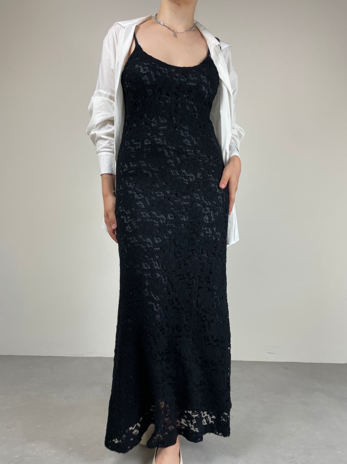 Abito vintage in pizzo nero