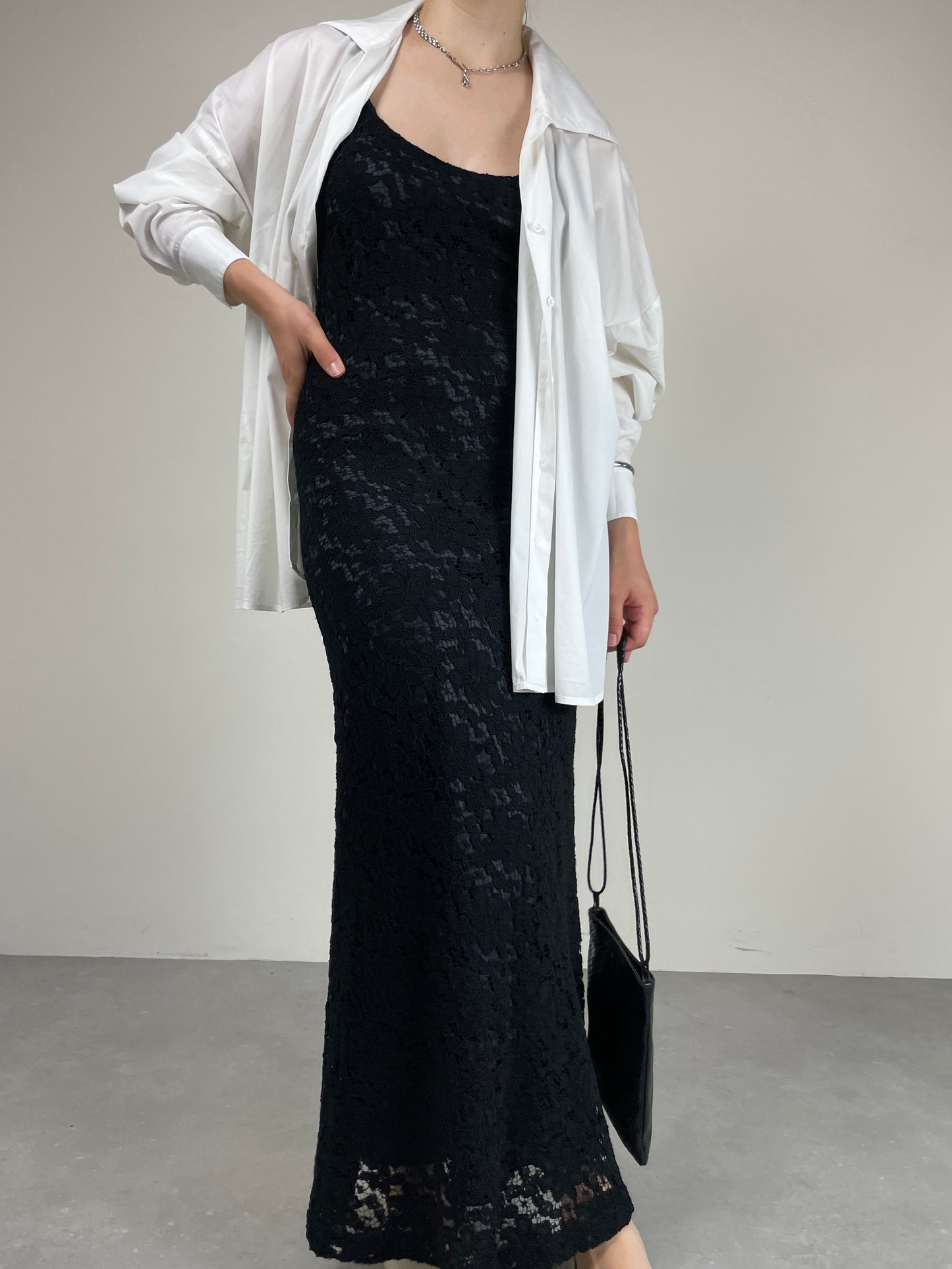 Abito vintage in pizzo nero
