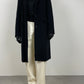 Cappotto nero in lana, angora e cashmere