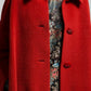 Cappotto rosso in 100% alpaca