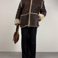 Shearling vintage made in Italy marrone con pelo beige