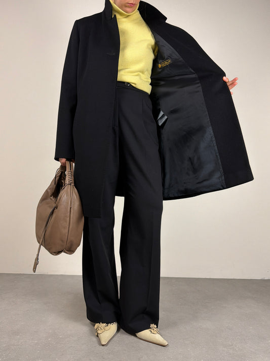 Cappotto in pura lana nera Loro Piana by Cinzia Rocca