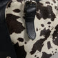 Borsa in vera pelle con il davanti in cavallino cow print