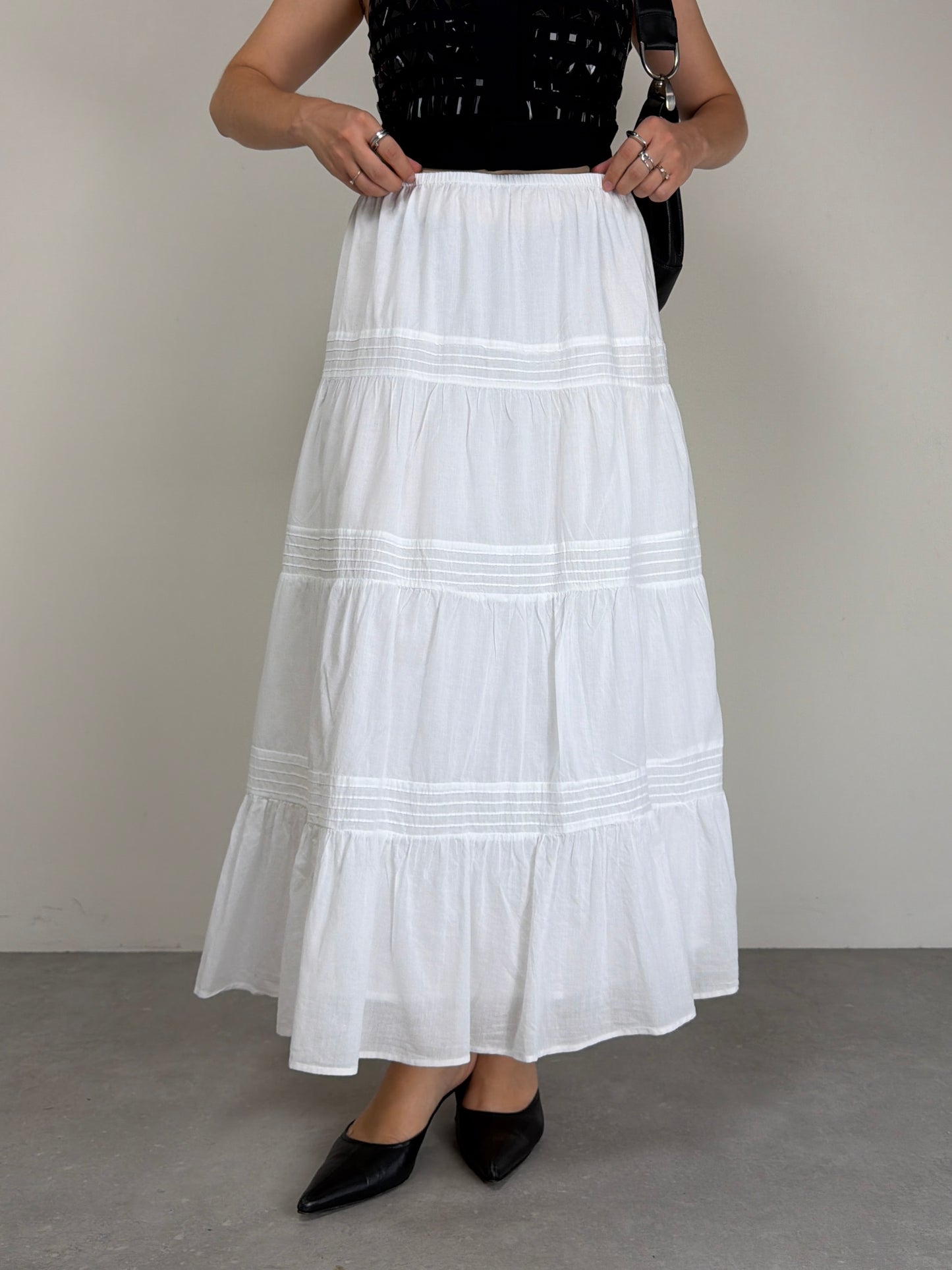 Gonna vintage a balze in cotone
