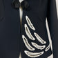 Blazer nero con ricamo intagliato