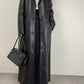 Trench lungo in vera pelle