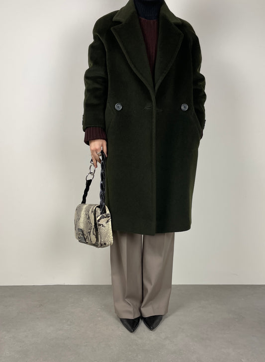 Green Piacenza wool coat