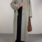 Cappotto lungo in pura lana vergine color grigio sabbia