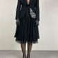 Gonna vintage in pizzo di lana con baschina sagomata