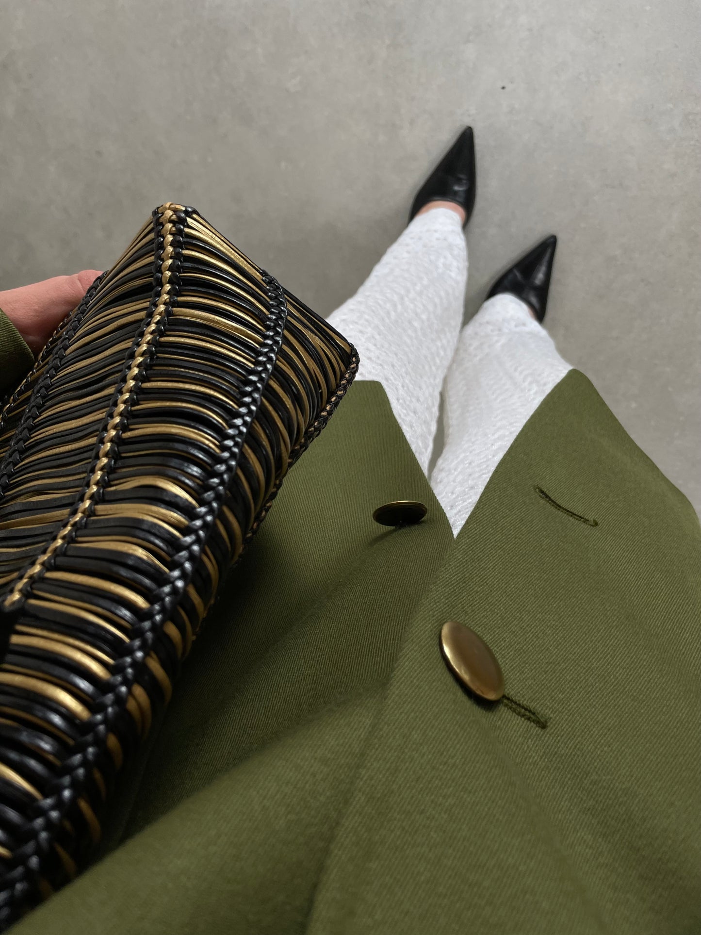 Blazer vintage in lana verde oliva