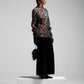 Blusa in jacquard di viscosa con paesaggio asiatico