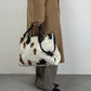 Maxi borsa in vera pelle cavallino