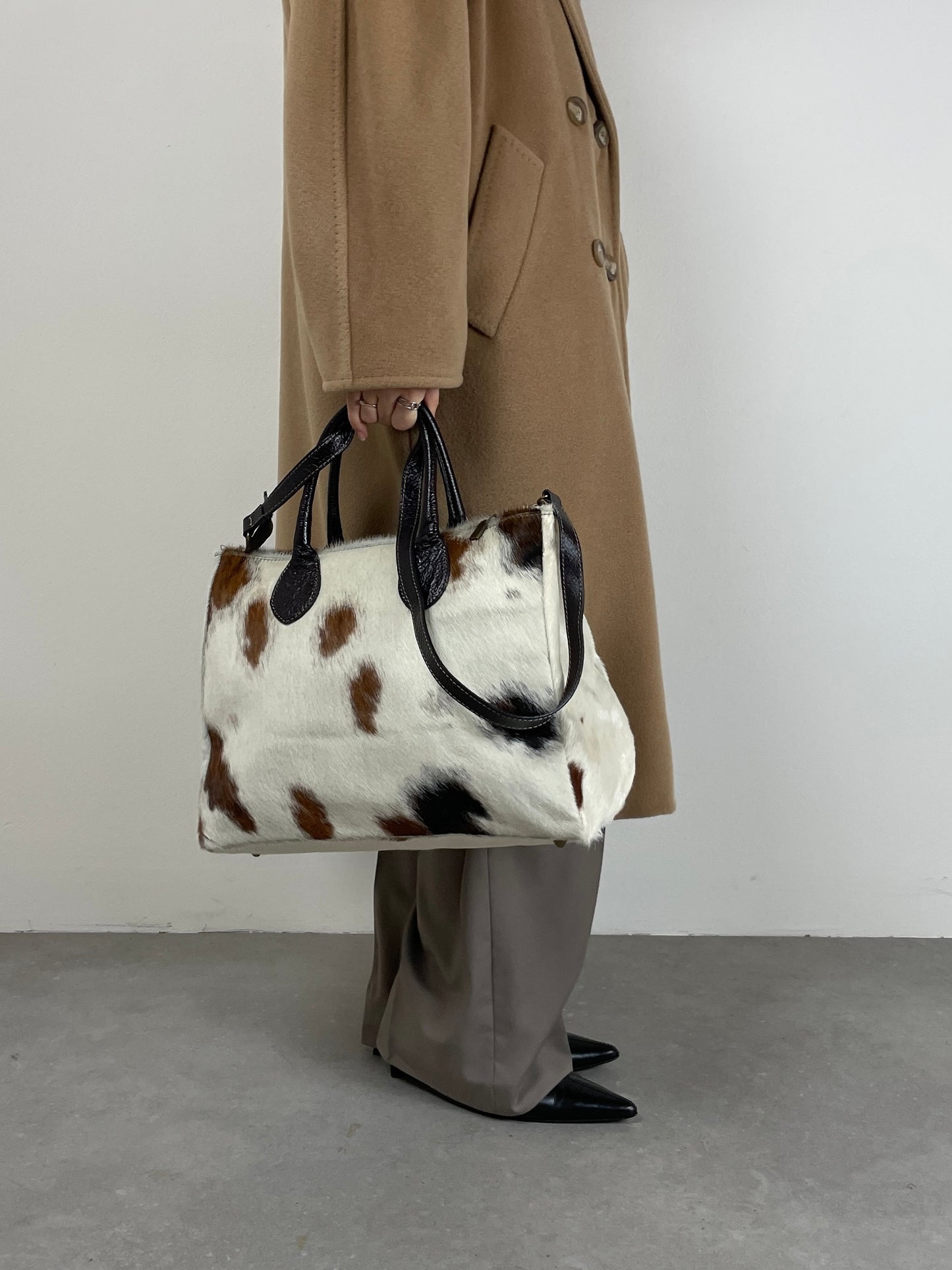 Maxi borsa in vera pelle cavallino