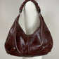 Hobo bag in vera pelle marrone