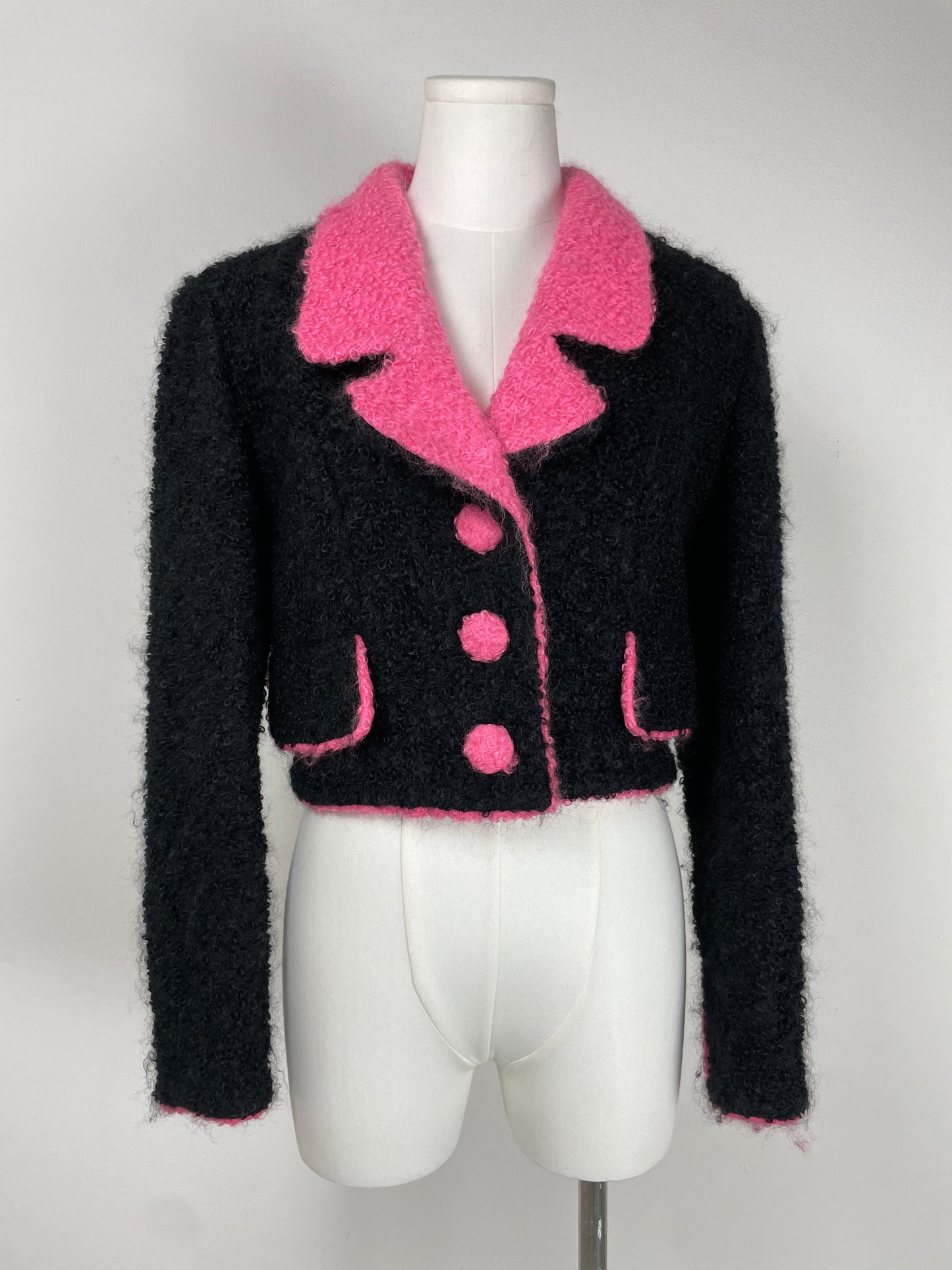 Giacchina vintage Made in France in lana bouclé