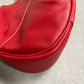 Borsa baguette in vera pelle rossa