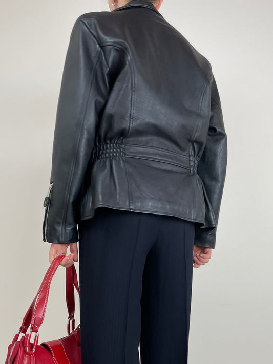 Chiodo vintage in vera pelle