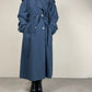 Trench vintage con gilet staccabile in vera pelliccia lapin